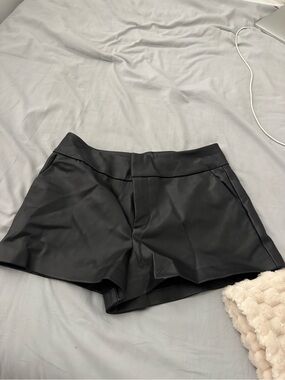 Zara Black Faux Leather Shorts